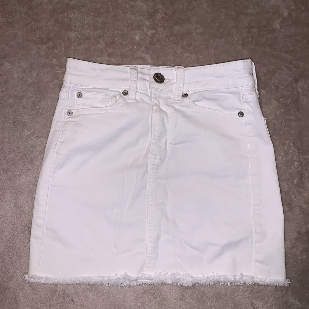 High Waisted Denim Mini Skirt